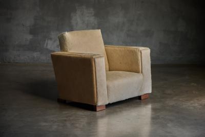 Art Deco Pony Hide Armchairs France 1930s