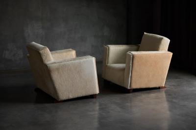 Art Deco Pony Hide Armchairs France 1930s