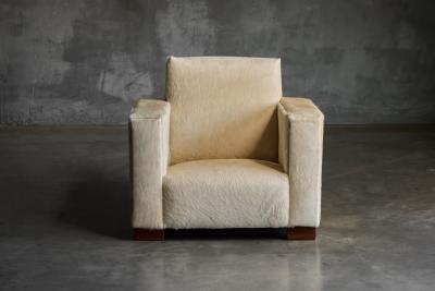 Art Deco Pony Hide Armchairs France 1930s