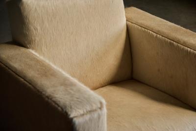 Art Deco Pony Hide Armchairs France 1930s