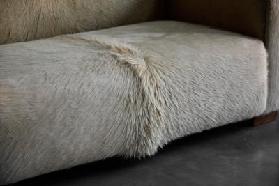 Art Deco Pony Hide Two Seater Sofa France 1930s
