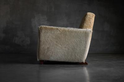 Art Deco Pony Hide Two Seater Sofa France 1930s