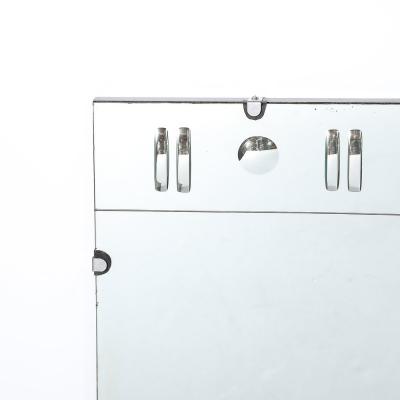 Art Deco Rectangular Mirror with Reversed Etched Geometric Detailing