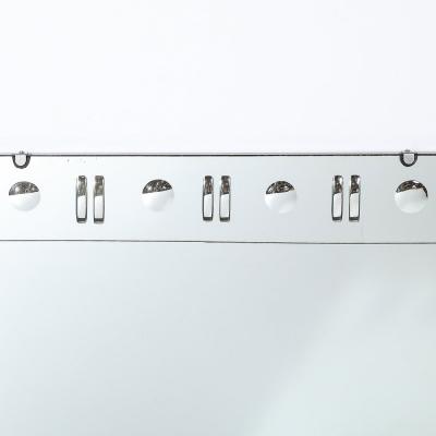 Art Deco Rectangular Mirror with Reversed Etched Geometric Detailing