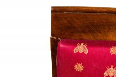 Art Deco Red Upholstered Seat and High Back Dining Chairs