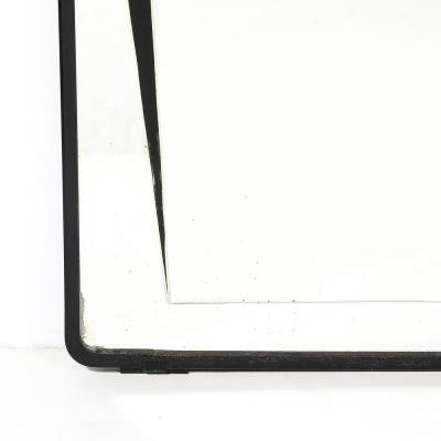 Art Deco Reversed Eglomise Geometric Etched Mirror with Black Lacquer Detailing