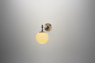 Art Deco Round Opal Glass Wall Light Denmark ca 1930s