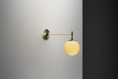Art Deco Round Opal Glass Wall Light Denmark ca 1930s