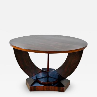 Art Deco Round Side Table Rosewood Veneer France circa 1930