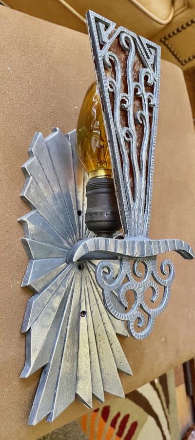 Art Deco Sconces Original Zig Zag Design Two Matching Pairs