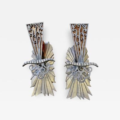 Art Deco Sconces Original Zig Zag Design Two Matching Pairs