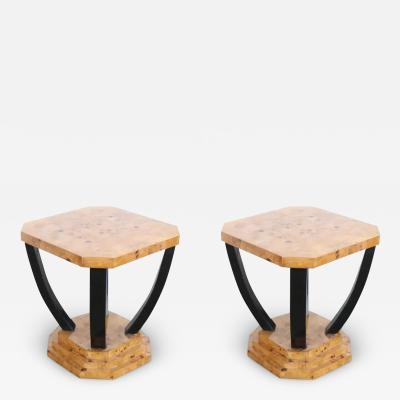 Art Deco Sculptural Burl End Tables