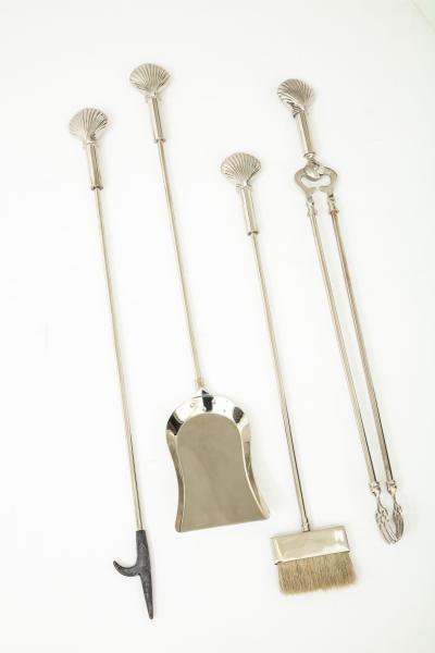 Art Deco Shell Handled Fireplace Tools