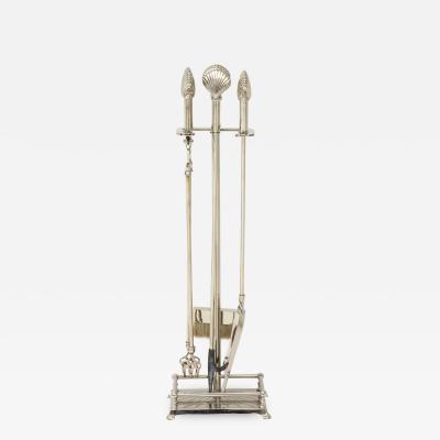 Art Deco Shell Handled Fireplace Tools