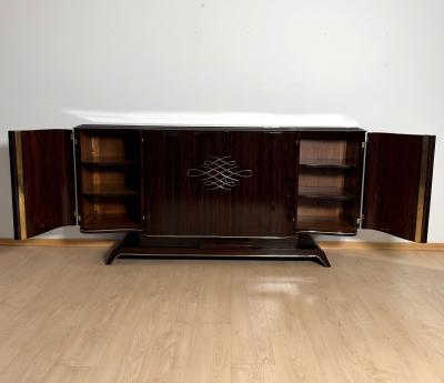 Art Deco Sideboard Macassar Ebony and Brass Paris circa 1930