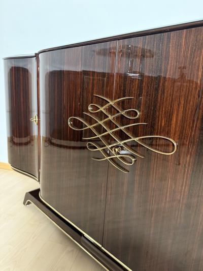 Art Deco Sideboard Macassar Ebony and Brass Paris circa 1930