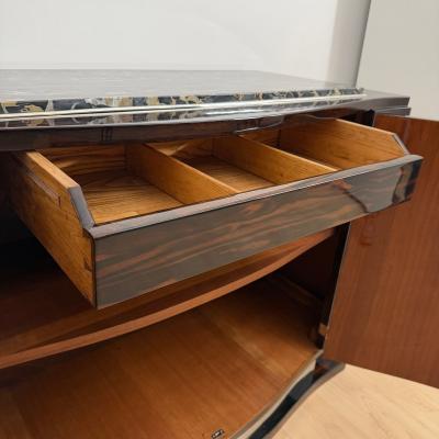 Art Deco Sideboard Macassar Marble Chrome France circa 1930