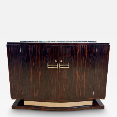 Art Deco Sideboard Macassar Marble Chrome France circa 1930