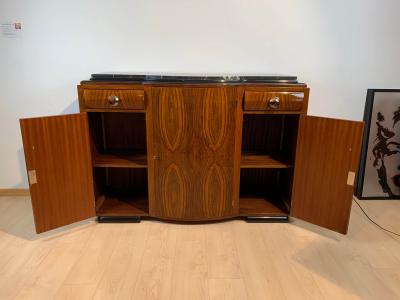 Art Deco Sideboard Walnut Veneer Nickel Fittings France circa 1930