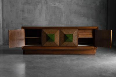 Art Deco Sideboard with Pyramid Inlay Doors France 1930s