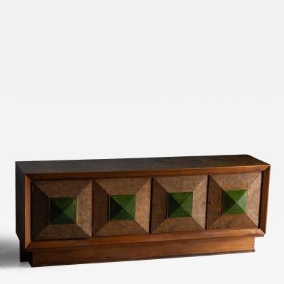 Art Deco Sideboard with Pyramid Inlay Doors France 1930s
