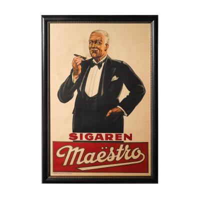 Art Deco Sigaren Maestro Poster Cigars