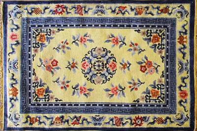 Art Deco Silk Chinese Rug the Sun
