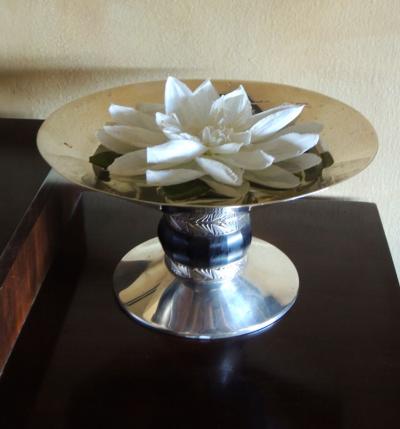 Art Deco Silver Compote with Ebony Detail