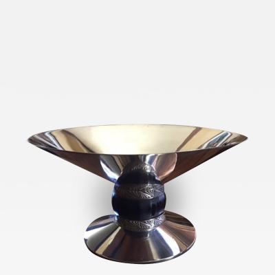 Art Deco Silver Compote with Ebony Detail