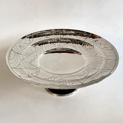 Art Deco Silver Plated Pedestal Bowl