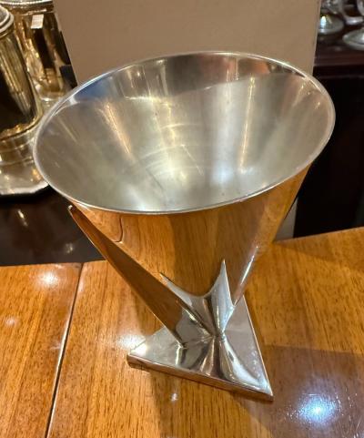 Art Deco Silver Vase by Desny Paris c 1930s Rare
