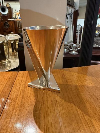 Art Deco Silver Vase by Desny Paris c 1930s Rare