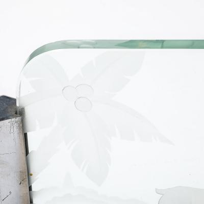 Art Deco Silvered Bronze Table Lamp with Reversed Etched Leaping Gazelle Motif