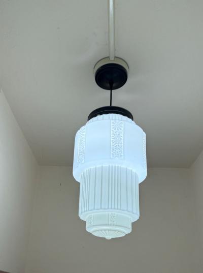 Art Deco Skyscraper Semi Flush Mount Ceiling Light Fixture Made in USA