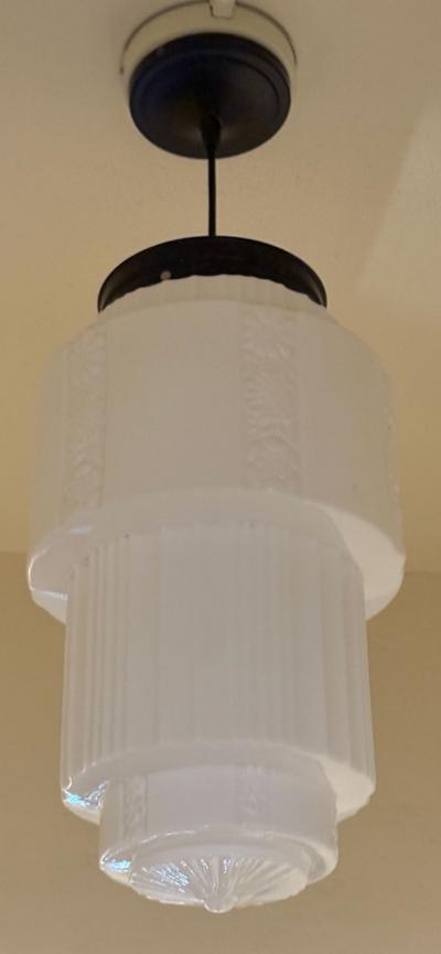 Art Deco Skyscraper Semi Flush Mount Ceiling Light Fixture Made in USA