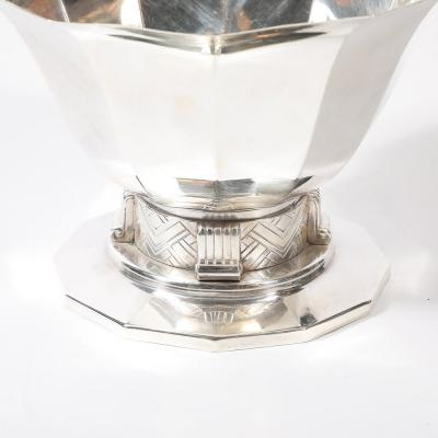 Art Deco Skyscraper Style Apollo Co Silver Plated Bowl w Chevron Motif