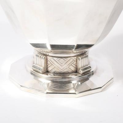 Art Deco Skyscraper Style Apollo Co Silver Plated Bowl w Chevron Motif