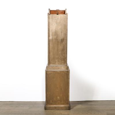 Art Deco Skyscraper Style Grandfather Clock in Walnut with Black Lacquer Accents
