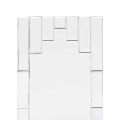 Art Deco Skyscraper Style Rectangular Tessellated Mirror with Beveled Detailing