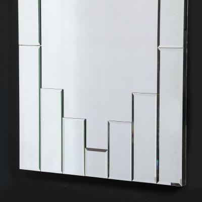 Art Deco Skyscraper Style Rectangular Tessellated Mirror with Beveled Detailing