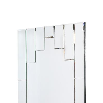 Art Deco Skyscraper Style Rectangular Tessellated Mirror with Beveled Detailing