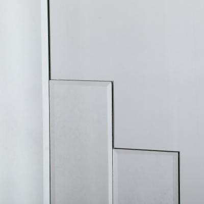 Art Deco Skyscraper Style Rectangular Tessellated Mirror with Beveled Detailing