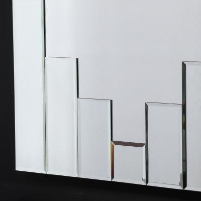 Art Deco Skyscraper Style Rectangular Tessellated Mirror with Beveled Detailing
