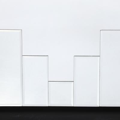 Art Deco Skyscraper Style Rectangular Tessellated Mirror with Beveled Detailing