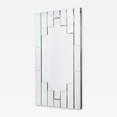 Art Deco Skyscraper Style Rectangular Tessellated Mirror with Beveled Detailing