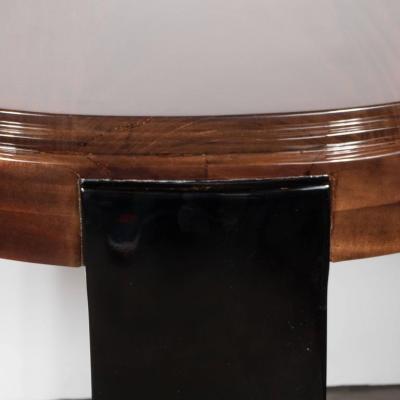 Art Deco Skyscraper Style Stepped Detail Side Table with Black Lacquer Legs