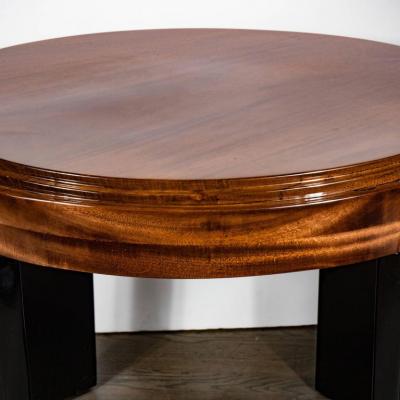 Art Deco Skyscraper Style Stepped Detail Side Table with Black Lacquer Legs