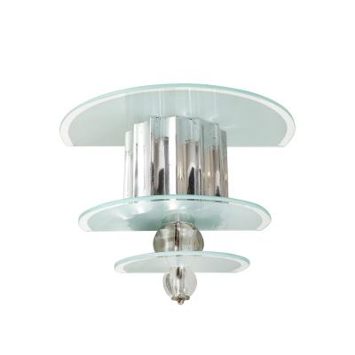 Art Deco Skyscraper Style Three Tier Frosted Glass and Polished Aluminum Sconces