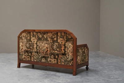 Art Deco Sofa in Solid Wood and Tapisserie 1930s