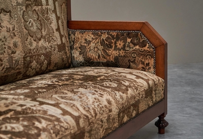 Art Deco Sofa in Solid Wood and Tapisserie 1930s